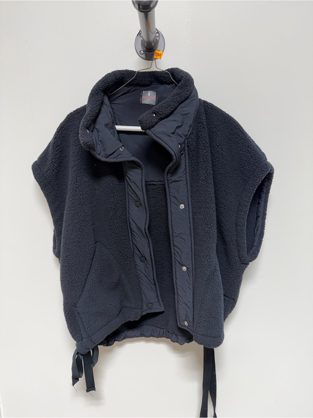 Free People Movement Black Sherpa Fleece Poncho Jacket M